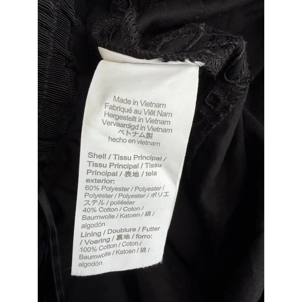 J Crew Eyelet Maxi Skirt Womens M Black Cotton Blend Elastic Waist Cottagecore